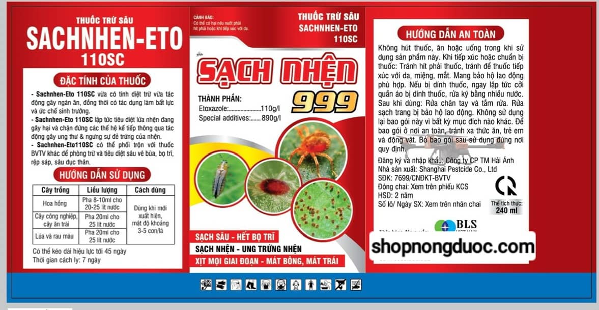 Thuốc trừ sâu sachnhen Eto 110sc hiệu sách nhện 999 - Ảnh 2