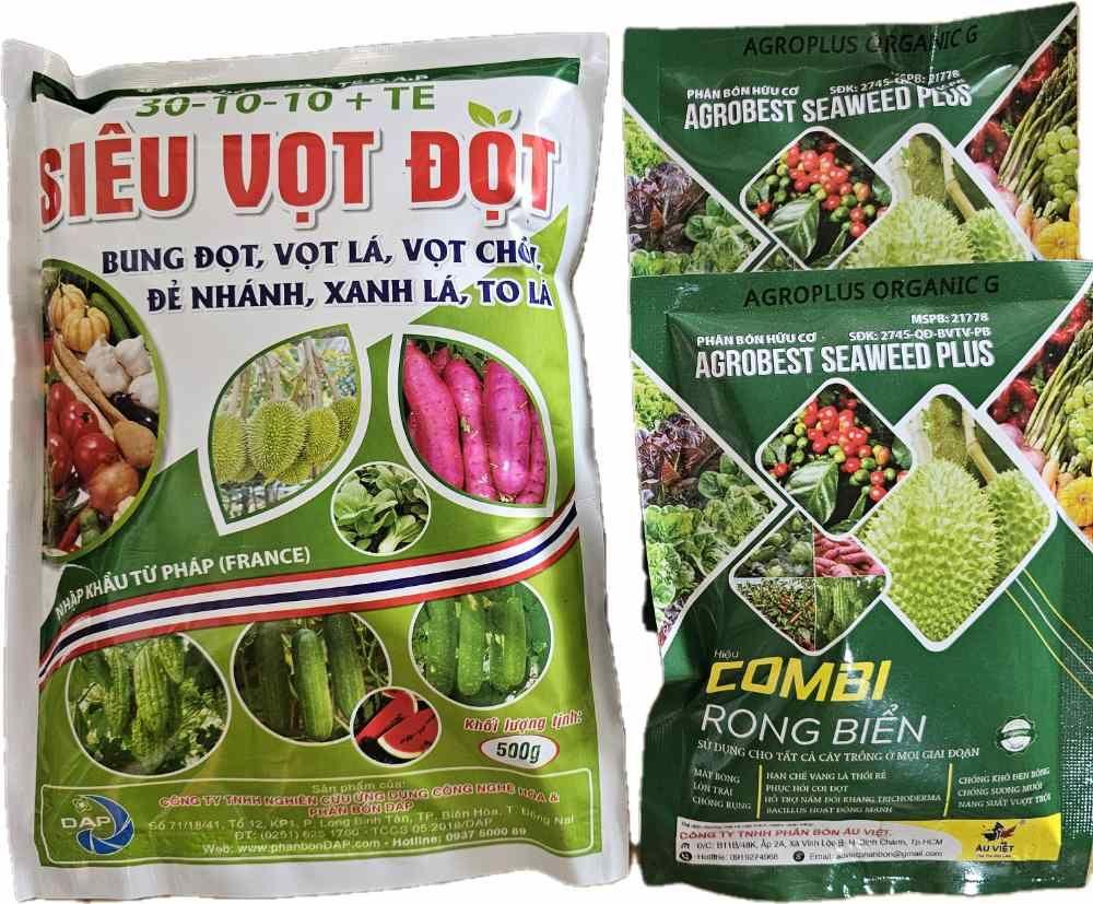 phân hữu cơ combi rong biển siêu vọt đọt 30-10-10+TE
